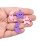 8 Kawaii Star & Moon Charms, 4 Pairs of Cute Pink & Purple Earring Charms, Adorabilities
